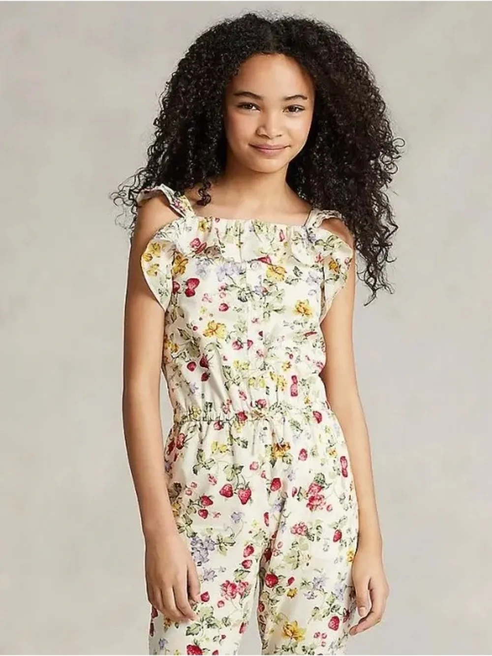 Polo by Ralph Lauren Jumpsuit Floral & Strawberry Off-Shoulder